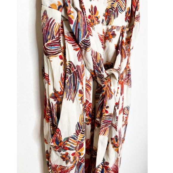 Free People Hot Tropics Cream Print Jumpsuit. Size 2 - Picture 10 of 11
